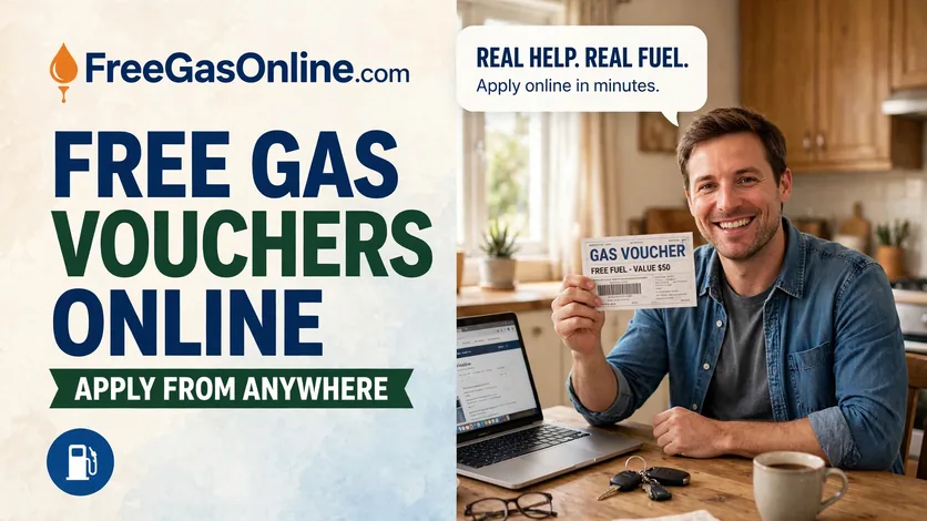 Warning illustration about fake free gas voucher offers sent by post and on social media